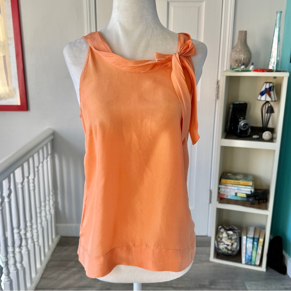 J. Crew 100% Silk Tie-Front Sleeveless Blouse (size 0)